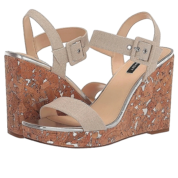 Nine West Shoes - New w/o Box Nine West Courts Square Toe Cork Wedge Dress Sandals Size 8